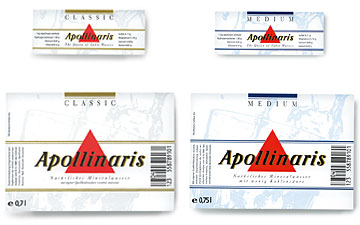 Etikettengestaltung für »Apollinaris«