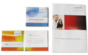 Imagemappe und Digipacks der Dr. Valentin EnergieSoftware GmbH