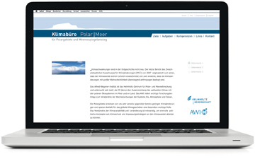 Webauftritt vom Klimab&uuml;ro PolarMeer